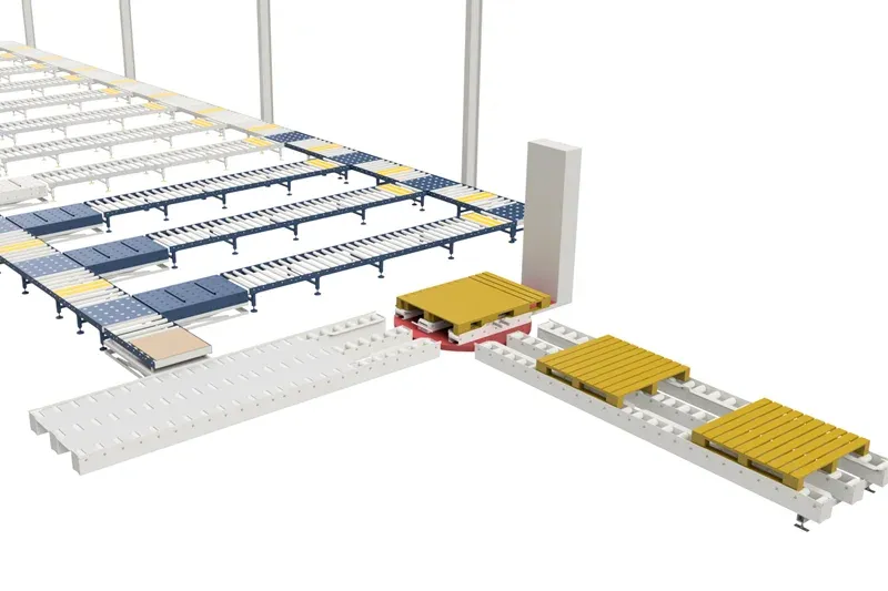 3D CAD design of an industrial conveyor system by Amber Industries