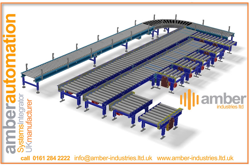 Drum Transferring System, incorporating Lineshaft and Powered Roller Conveyor