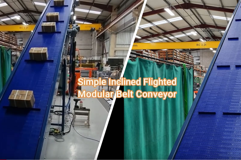 Flighted Incline Conveyor Modular Belt