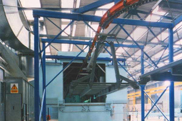 HGV Trailer Chassis On A MCM Powertrack 500 Conveyor